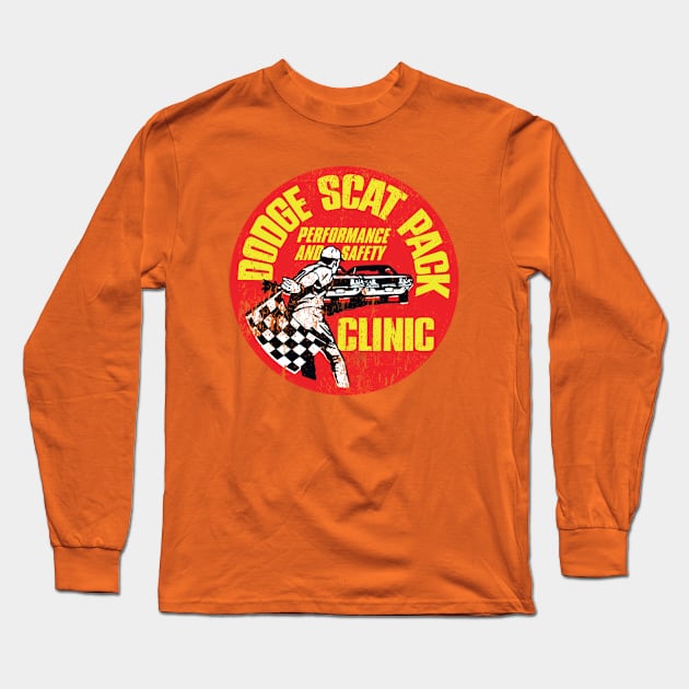 Dodge Scat Pack Clinic - Burnout distressed Long Sleeve T-Shirt by retropetrol
